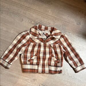 Decree Brown and Cream Plaid Kids Blazer